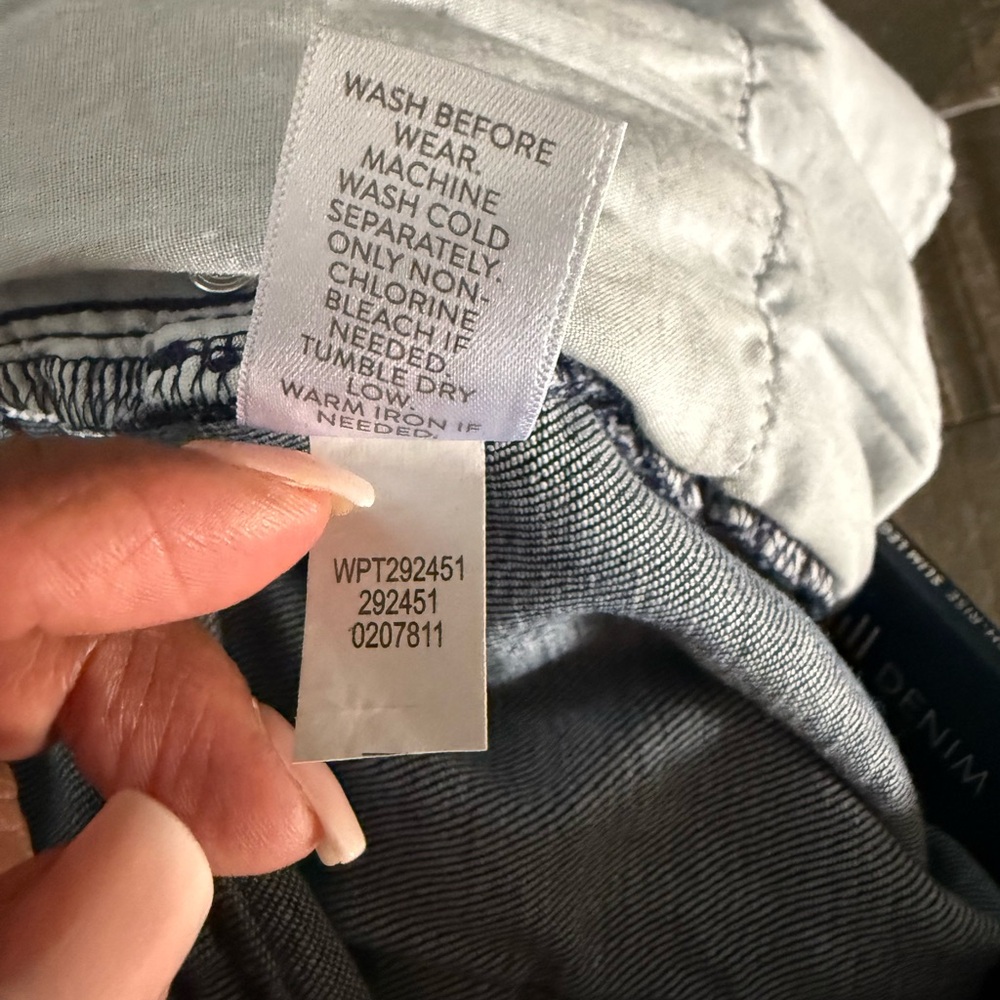 J Jill Women's Jeans Blue Denim Fit Slim Ankle Zip Button Stretch Size 16 - Picture 7 of 10